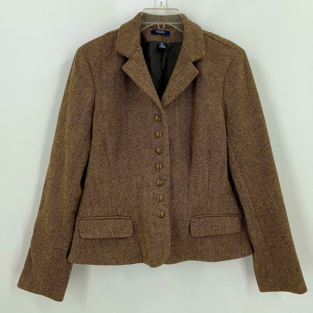 *Lauren Ralph Lauren Brown Herringbone Tailored Blazer